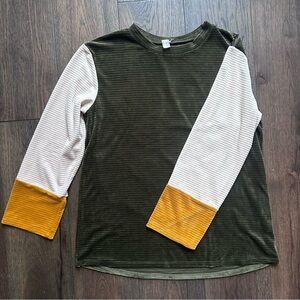 CY fashion long colorblock sleeve women’s shirt